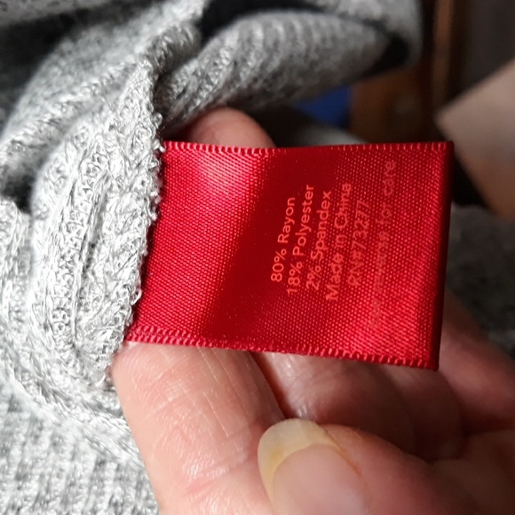 Gray Jennifer Lopez Knit Sweater Dress Holiday Sparkle Trim - Picture 6 of 8